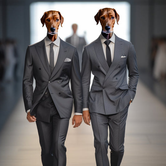 Refined Canine Revelry:  in a Poker-themed Suit Portrait