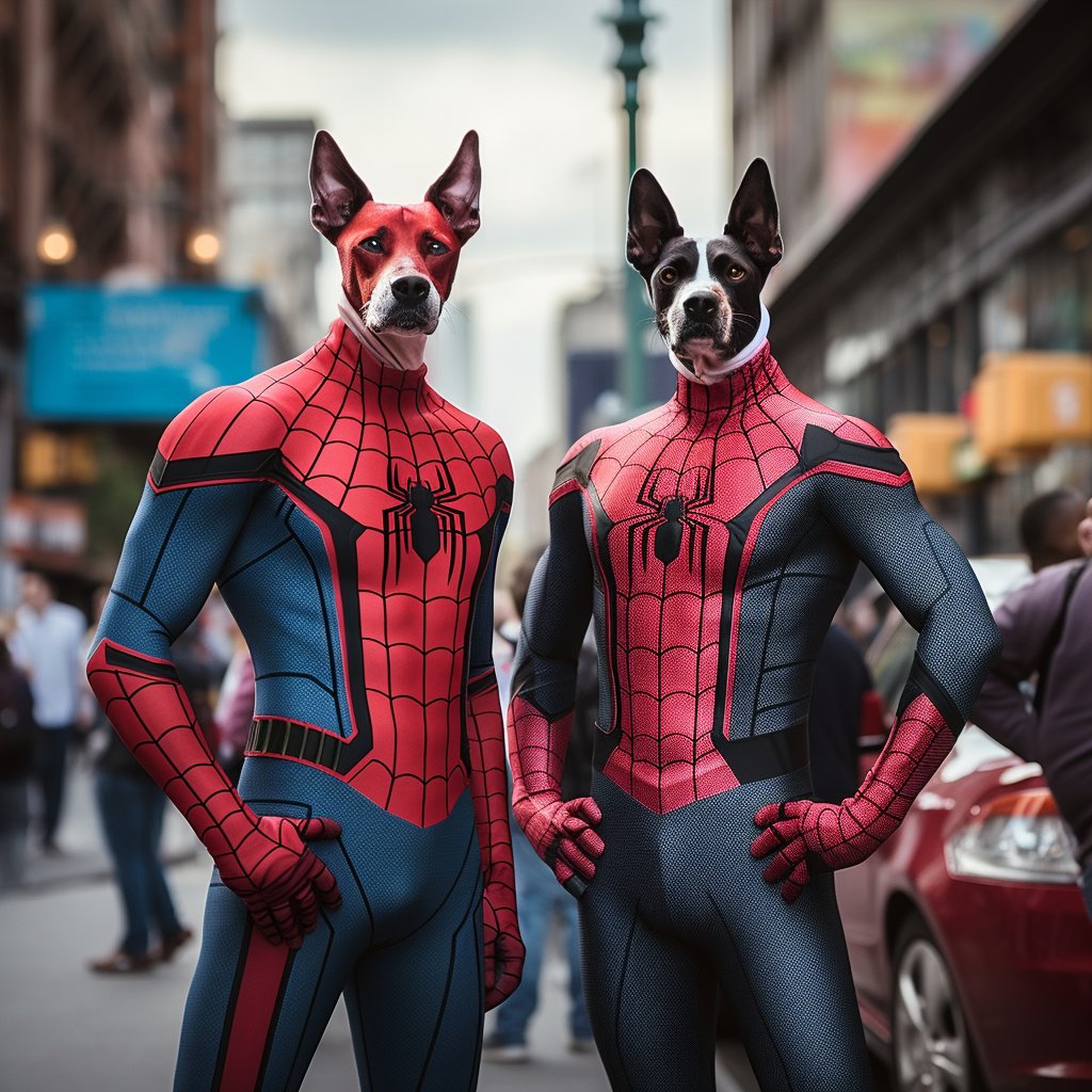 Quotable Canine Elegance: Spider-Man Dog Quote Painting