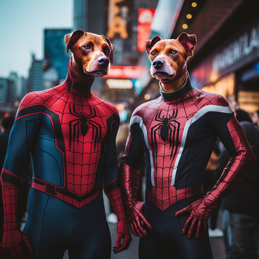 Poker-Faced Prowess: Spider-Man Dogs Playing Poker Painting