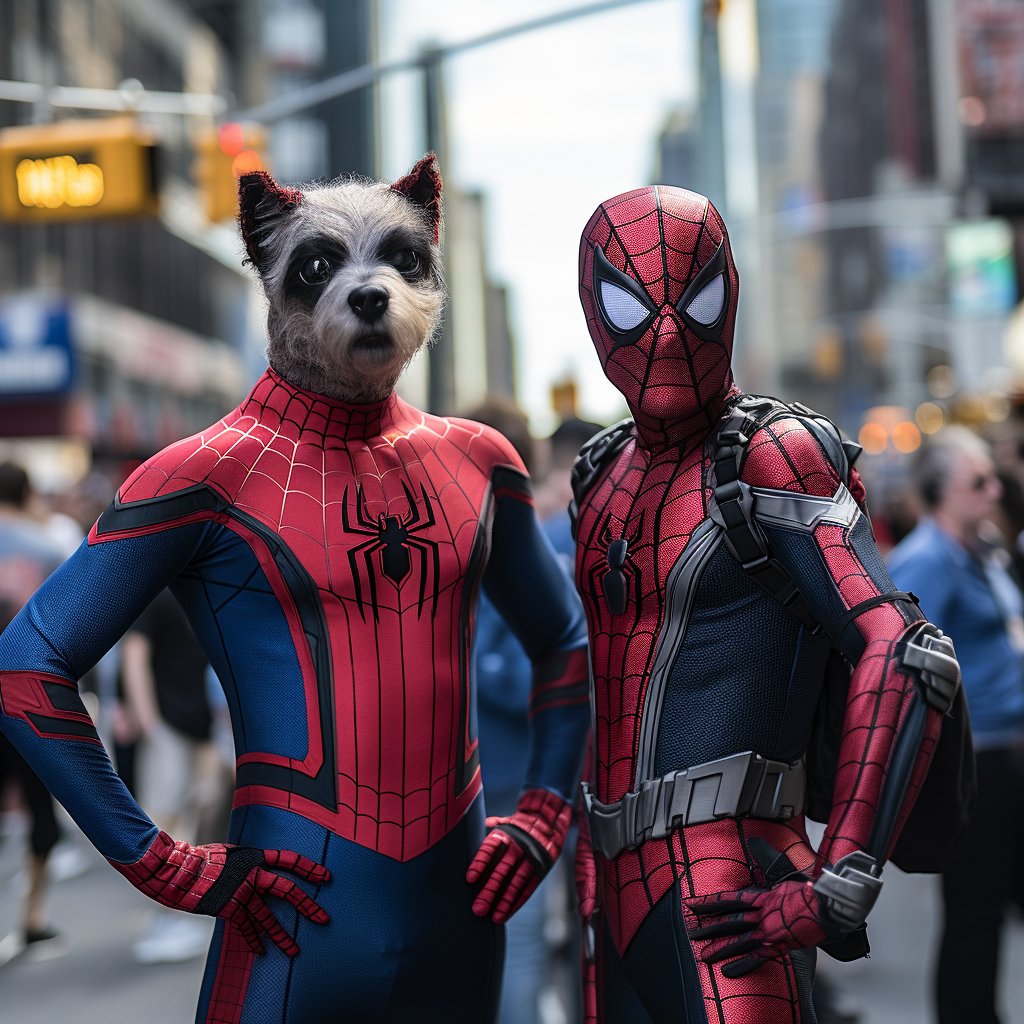 Goya-Inspired Grandeur: Spider-Man Goya Dog Painting