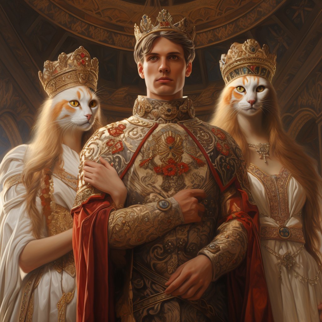 Tongue-Brushed Elegance: Dog-Licked Paint Portrait