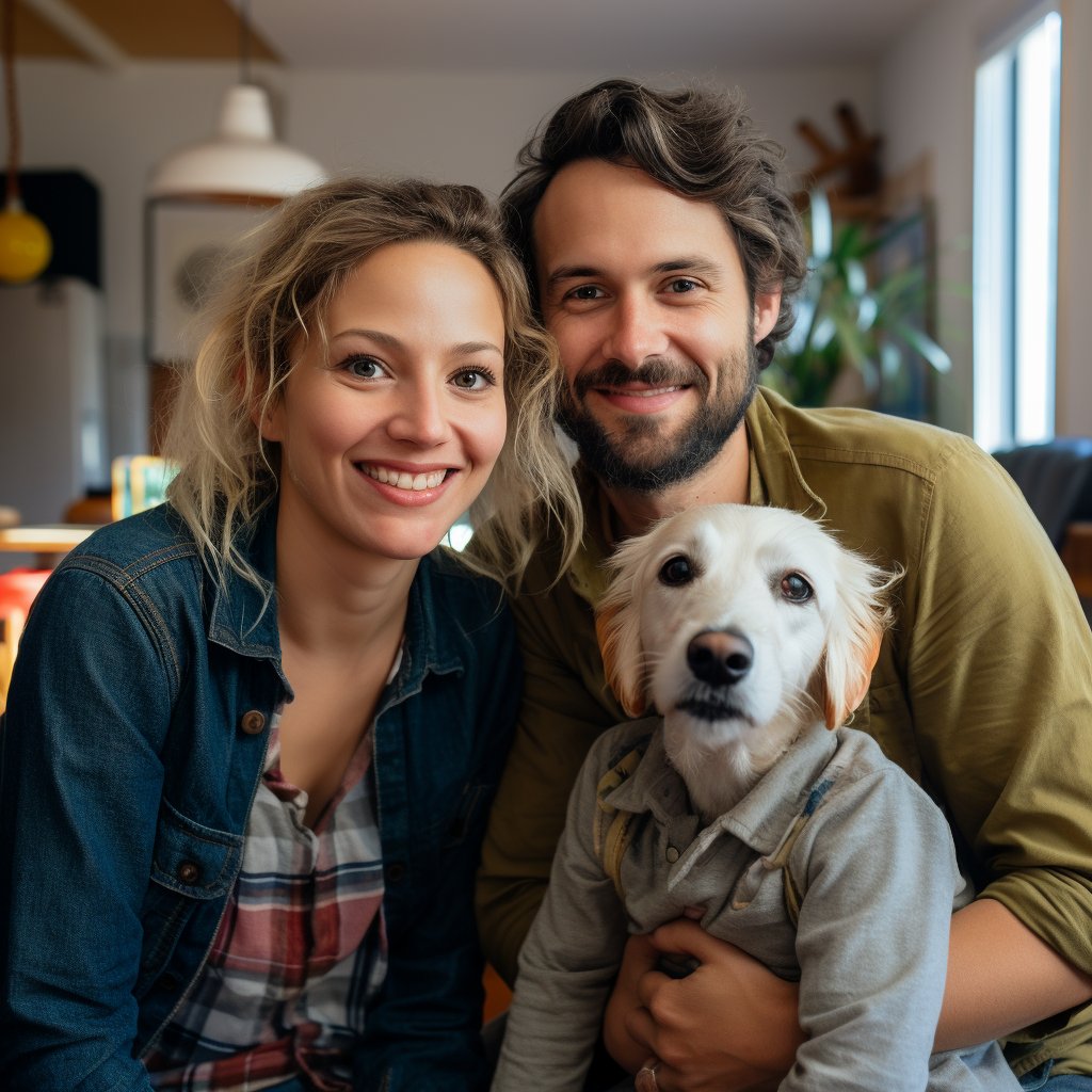Elegant Affection: Simple Dog and Cat Embrace