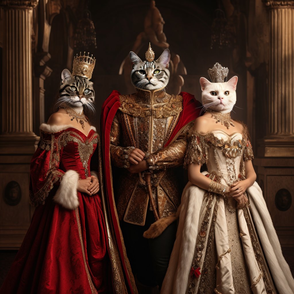 Elegance in Every Whisker: Cat Embraced by Classical Art
