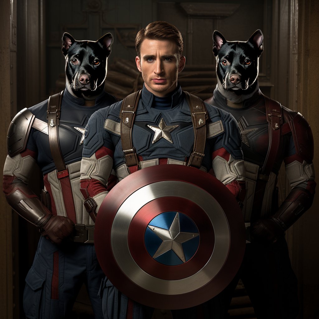 Paw-triotic Palette: Heroic Paw Print Masterpiece