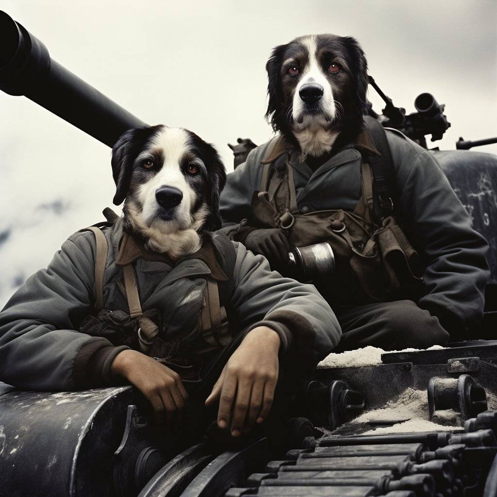 Feline Comrades:  Tank Crew in Portraits of Cats