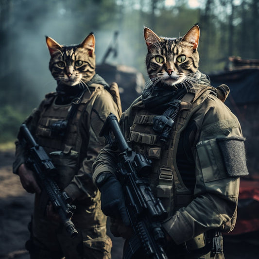 Paws and Unity: Custom Cat Portraits Celebrating  Squad
