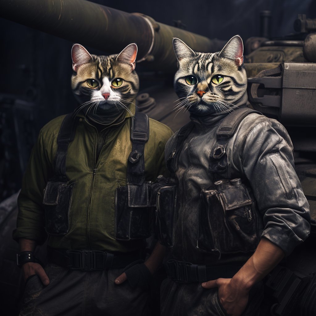 Etsy Elegance: Handcrafted Cat Portraits for  Militarized Menagerie