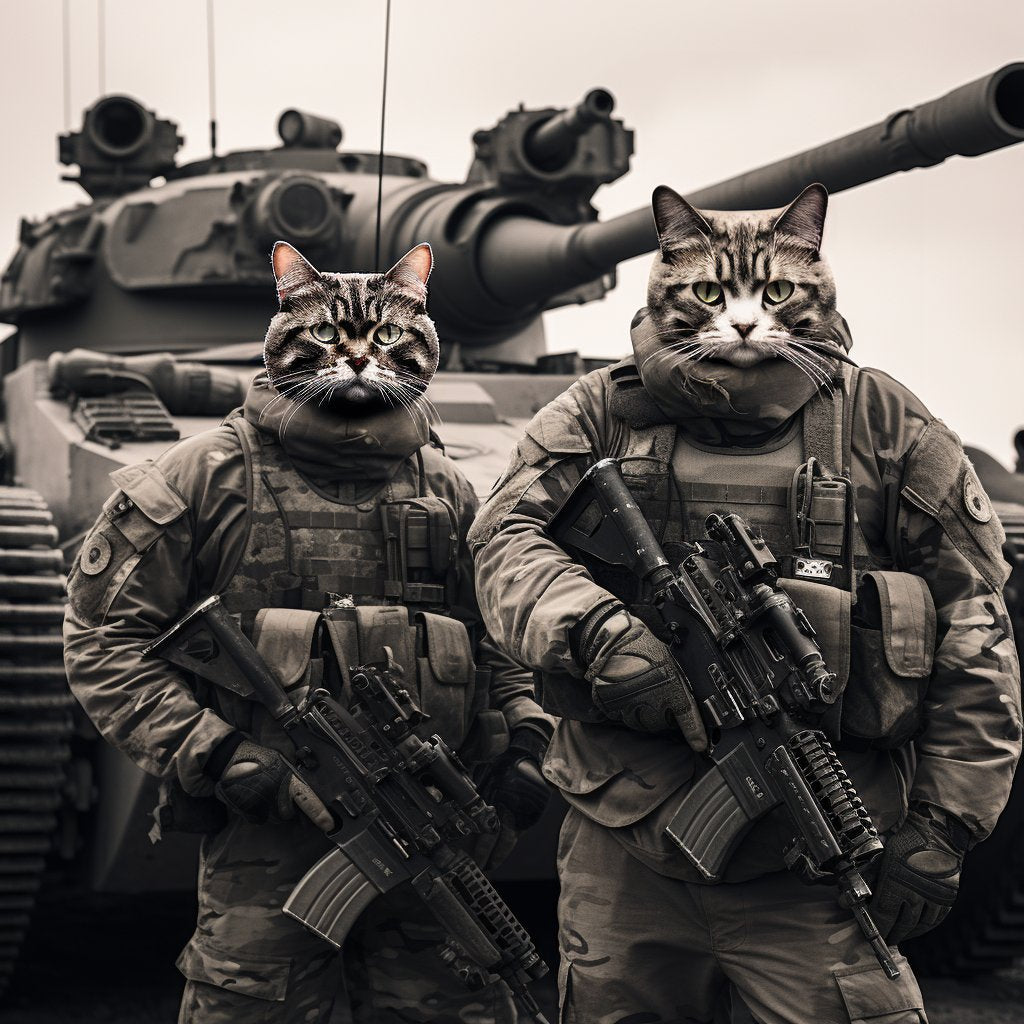 Whimsical Elegance: Cat Painting Self Portrait Tiger Print