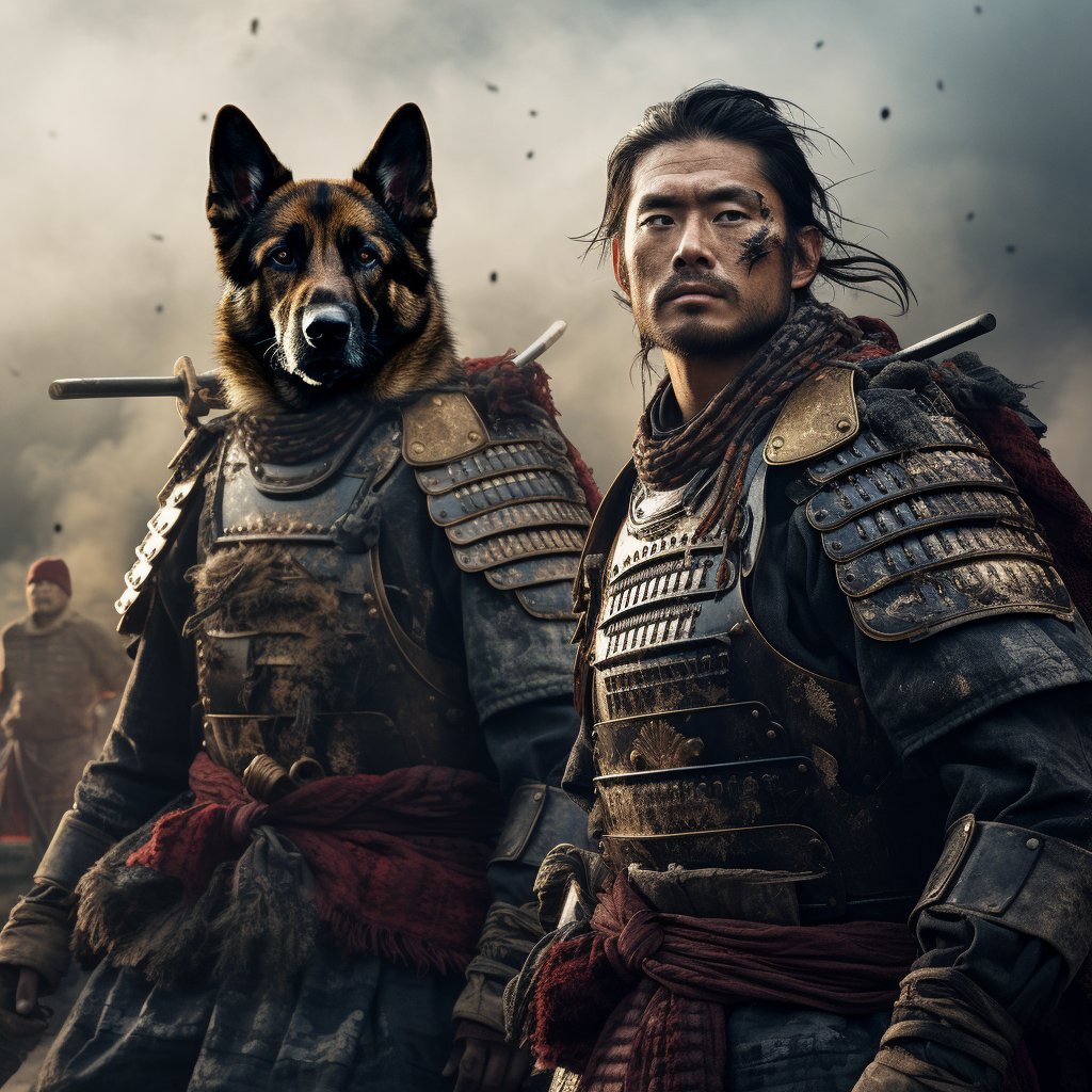 Vibrant Valor: Samurai Spirit in Large Colourful Canvas Wall Art