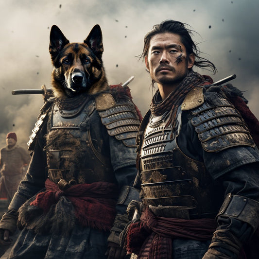 Vibrant Valor: Samurai Spirit in Large Colourful Canvas Wall Art