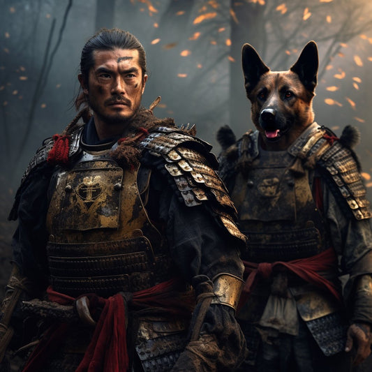 Signature Style: Designer Canvas Art for Samurai Pet Enthusiasts