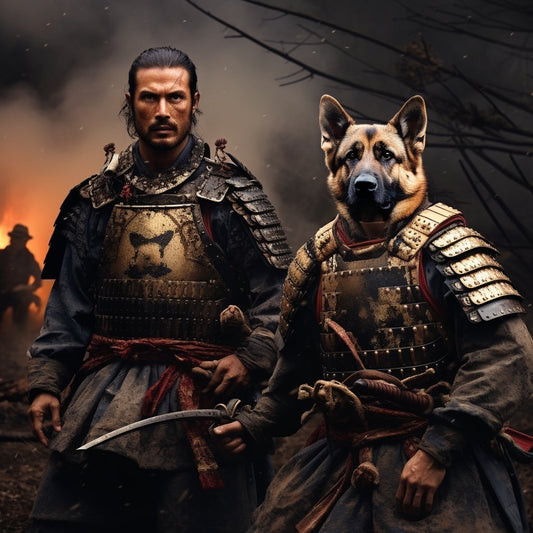 Epic Canine Allegiance: in Big Canvas Art Splendor