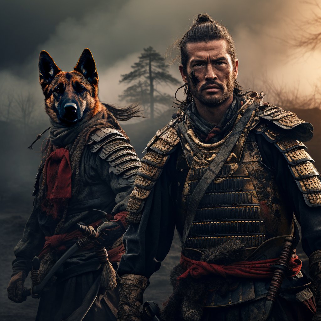 Epic Saga in Ink: Personalized Print of, My Samurai Sidekick