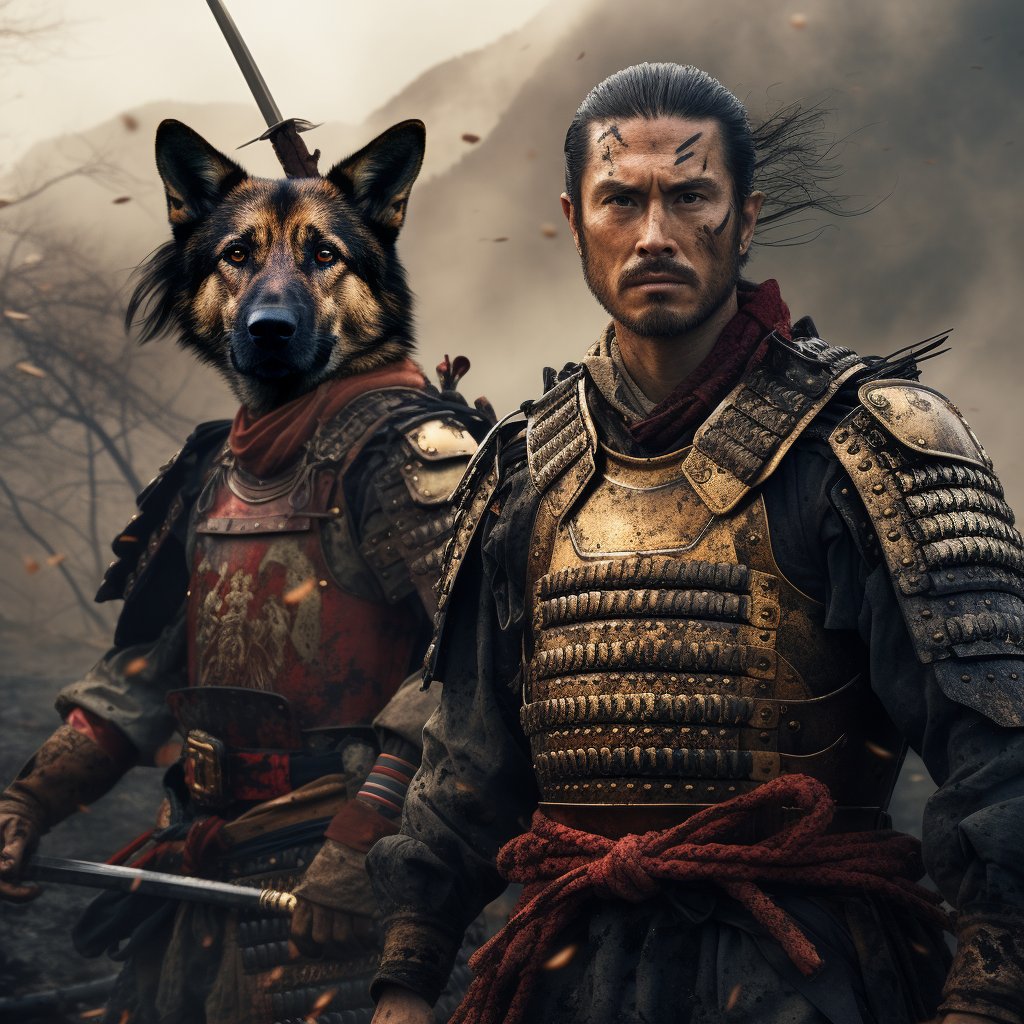 Monochrome Samurai: Timeless Elegance in Black and White Prints