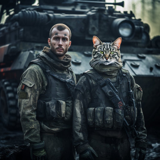 Fearless Warrior Chic:  Armored Countenance in Painted Dog Face Art