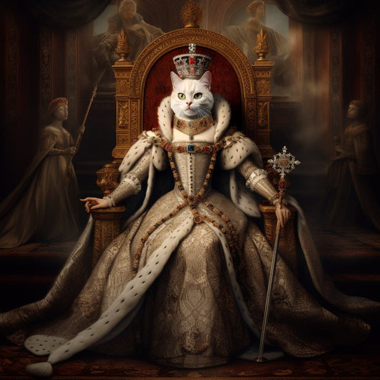 Whimsical Regality: A Funny Pet Portrait of's Playful Royalty