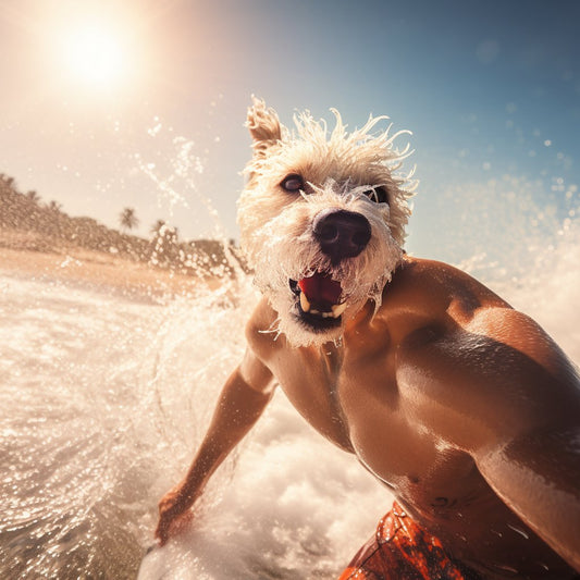 Larry's Brush of Surfing Splendor: Pet Portraits by