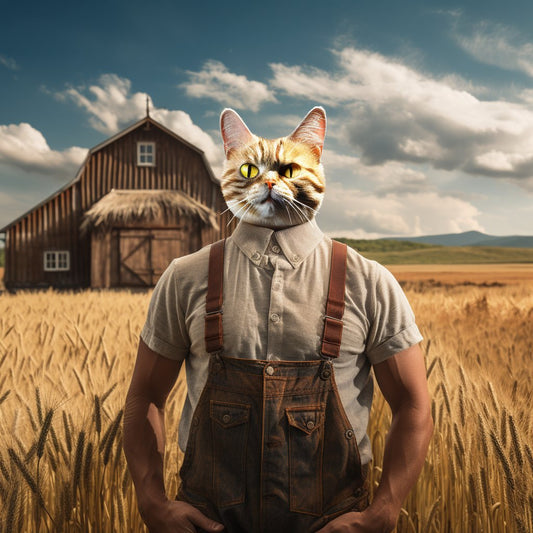 Harvest Humor:  Outdoor Farmstead Frolic in a Funny Puppy Costume