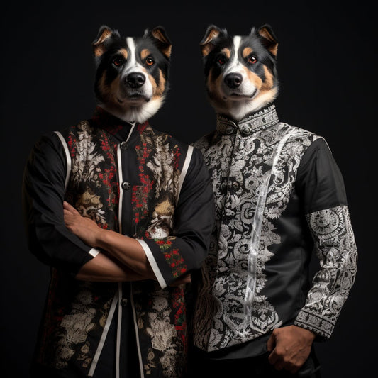 Capturing Canine Essence: Japanese-themed Dog Portraits from Photos