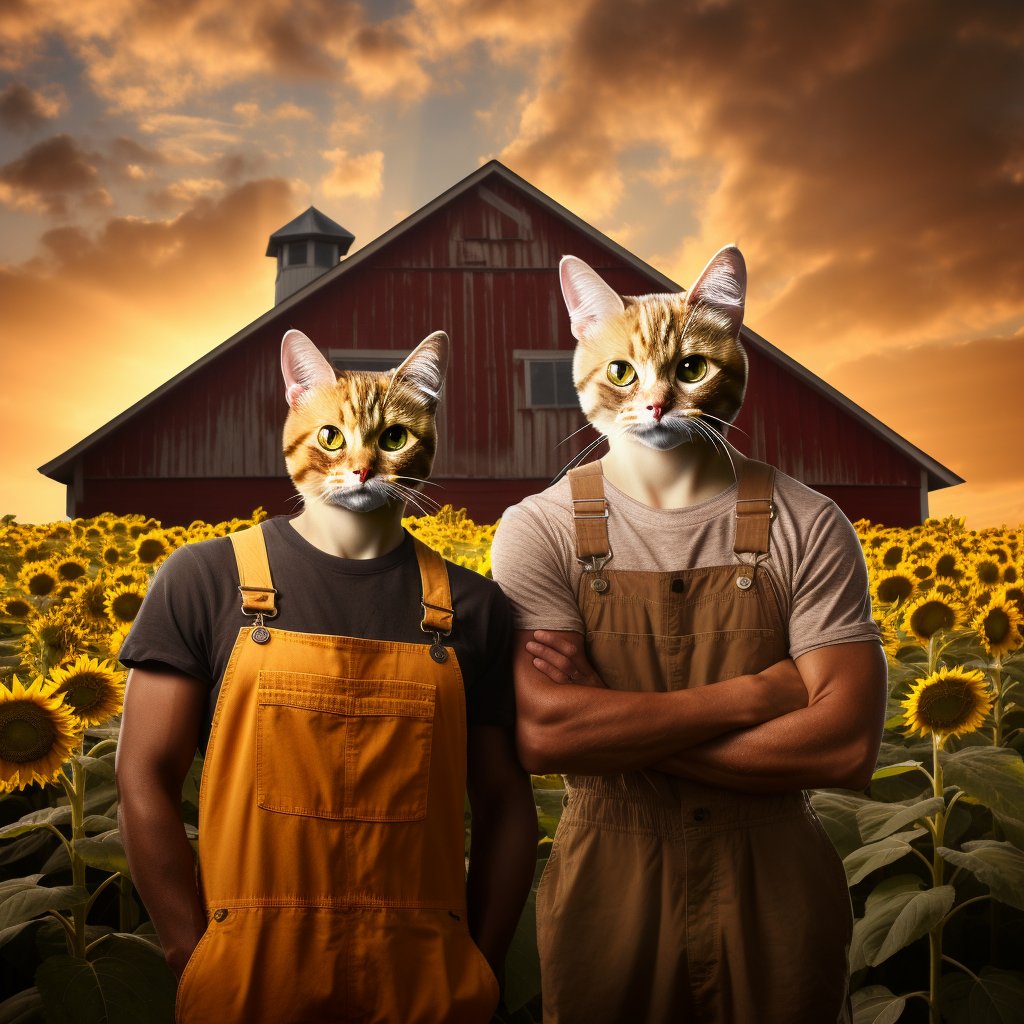 Marion's Masterpiece:  Farmer Duo Pet Portrait