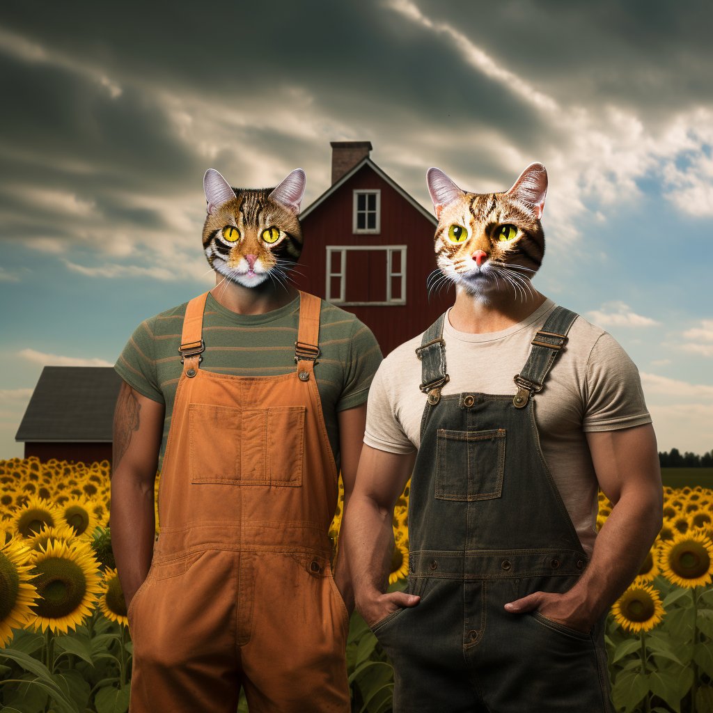 Etsy Elegance:  Farming Duo in Custom Pet Portraits
