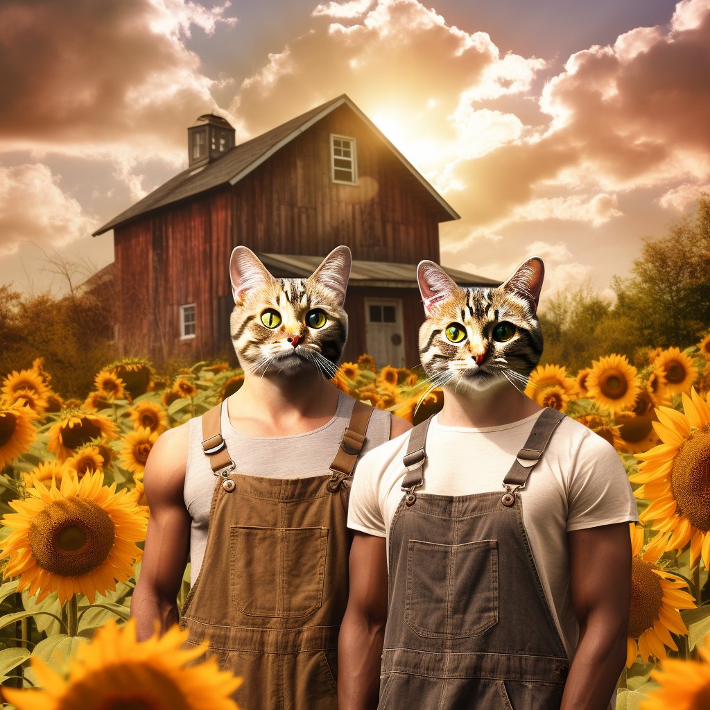 Furry Family Farm:  Custom Portrait with Furry Companions