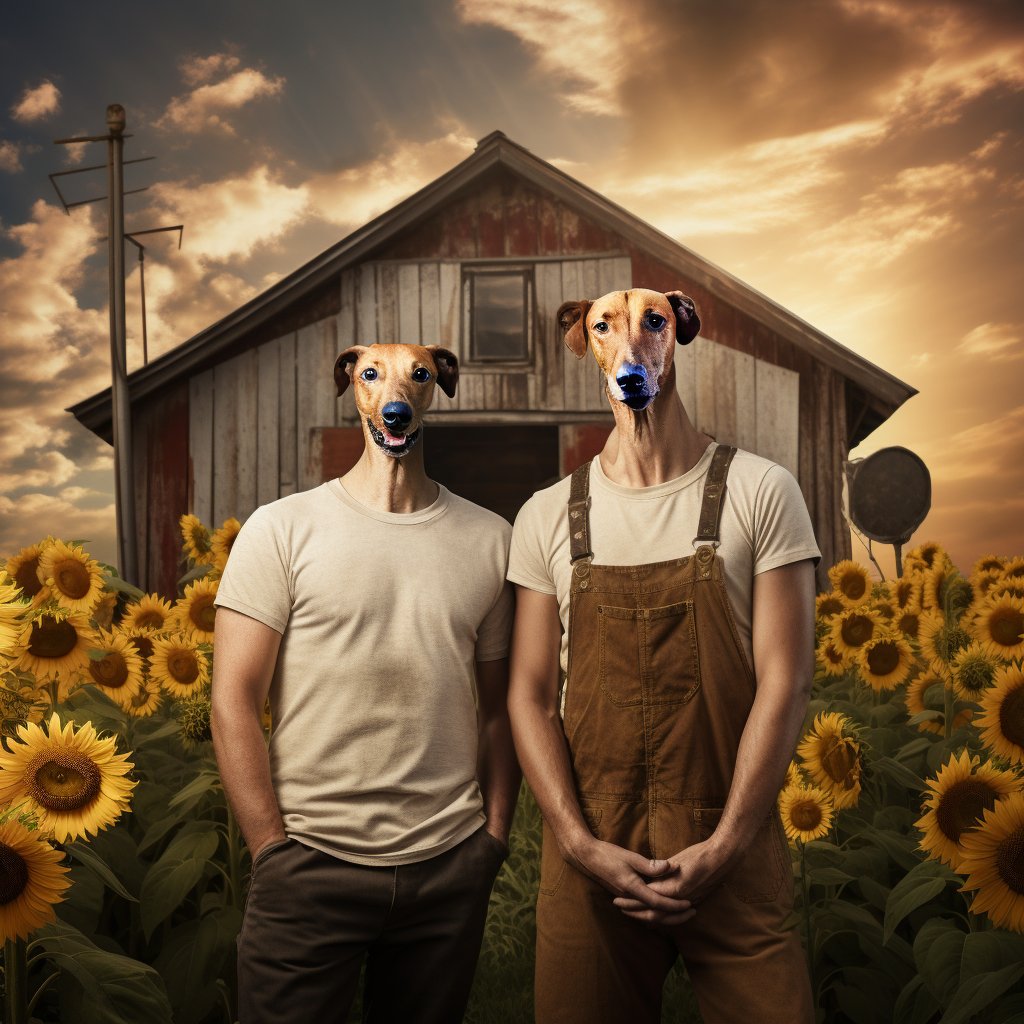 Whimsical Harvest Whirlwind:  Quirky Farm Portrait