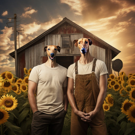Whimsical Harvest Whirlwind:  Quirky Farm Portrait