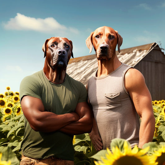 Sunflower Harvest Harmony:  Formal Pet Portraits Duo