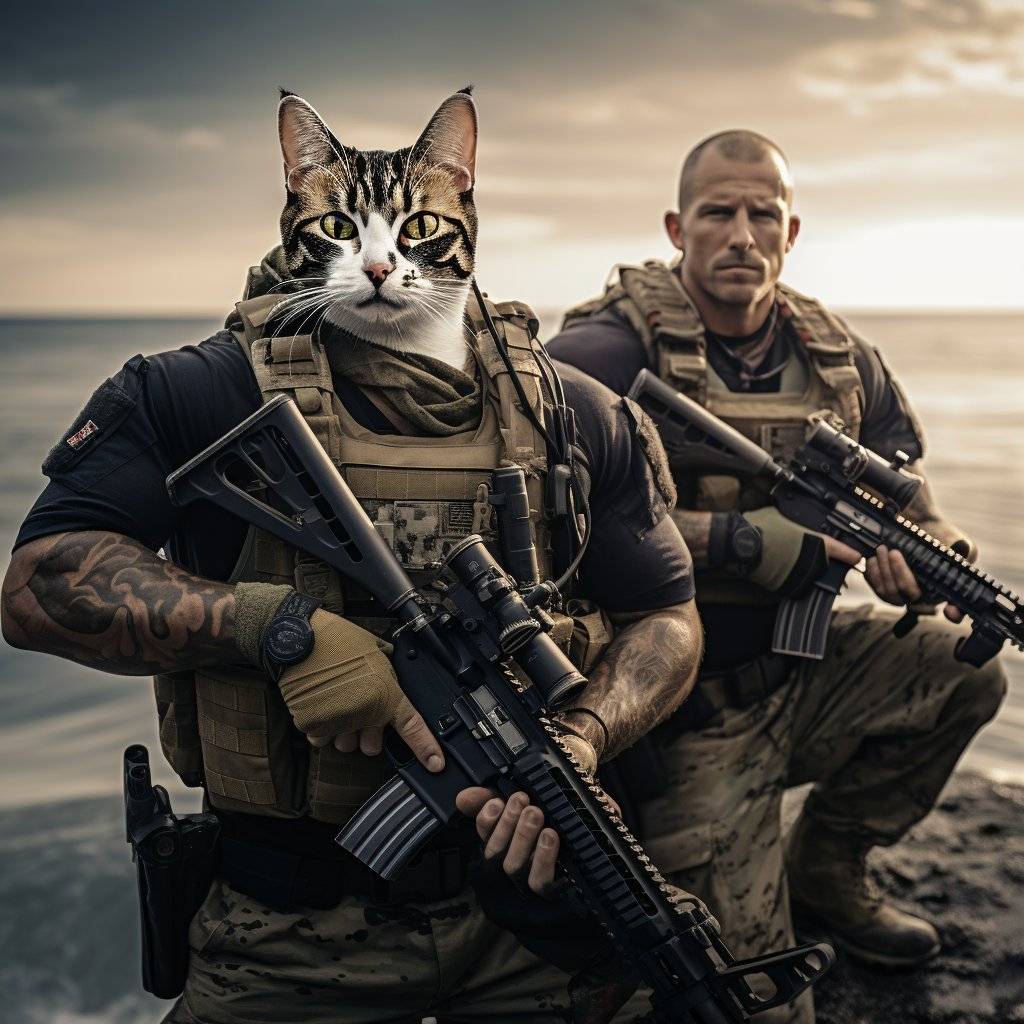 Tiny Paws United:  Naval Charm in Small Paw Prints