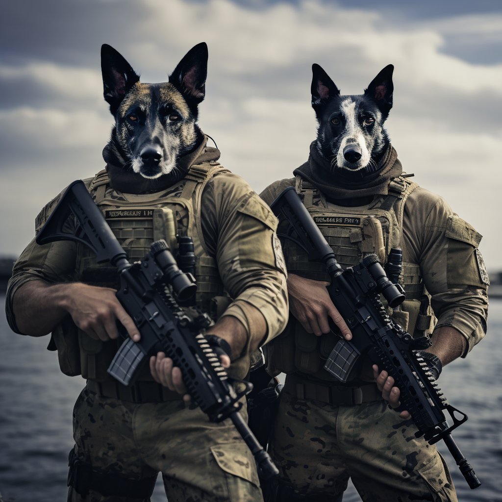 Poodle Elegance:  and Pal in Poodle Print Ensembles