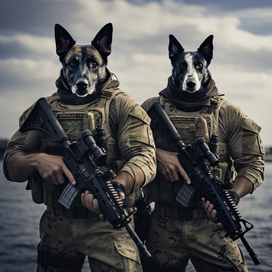 Poodle Elegance:  and Pal in Poodle Print Ensembles