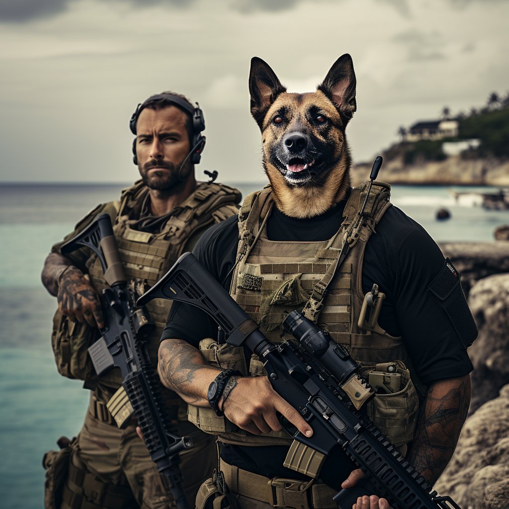 Heartfelt Harmony:  Duo Portrait with Adorable Heart Dog Paw Prints