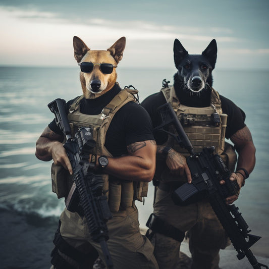 Furry Fusion:  Framed Dog Art Portrait of Unity