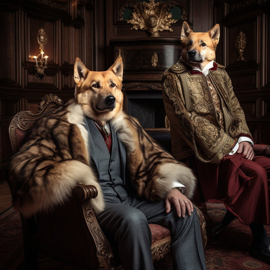Renaissance Rendezvous: An Artistic Ode to Canine Nobility