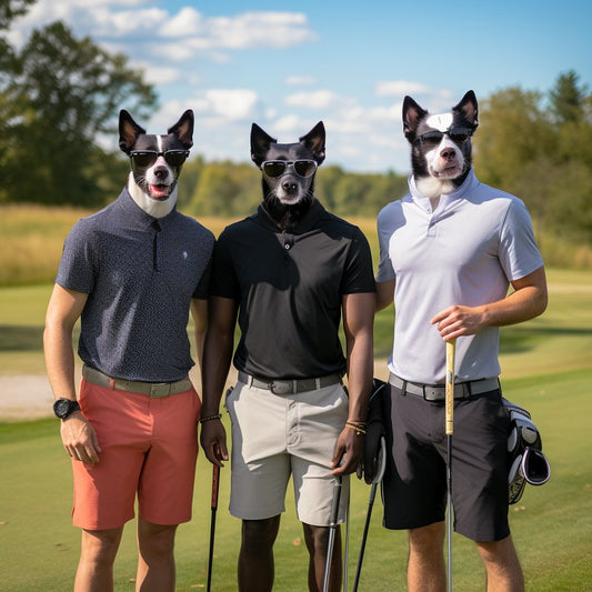 Furry Reflections:  Outdoor Golfing Self Portrait on Canvas