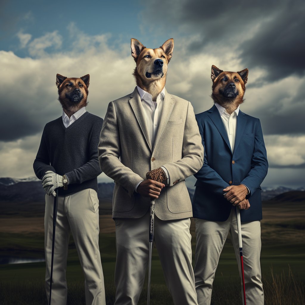 Paw-sitively Artistic:  Outdoor Golfing Self Portrait