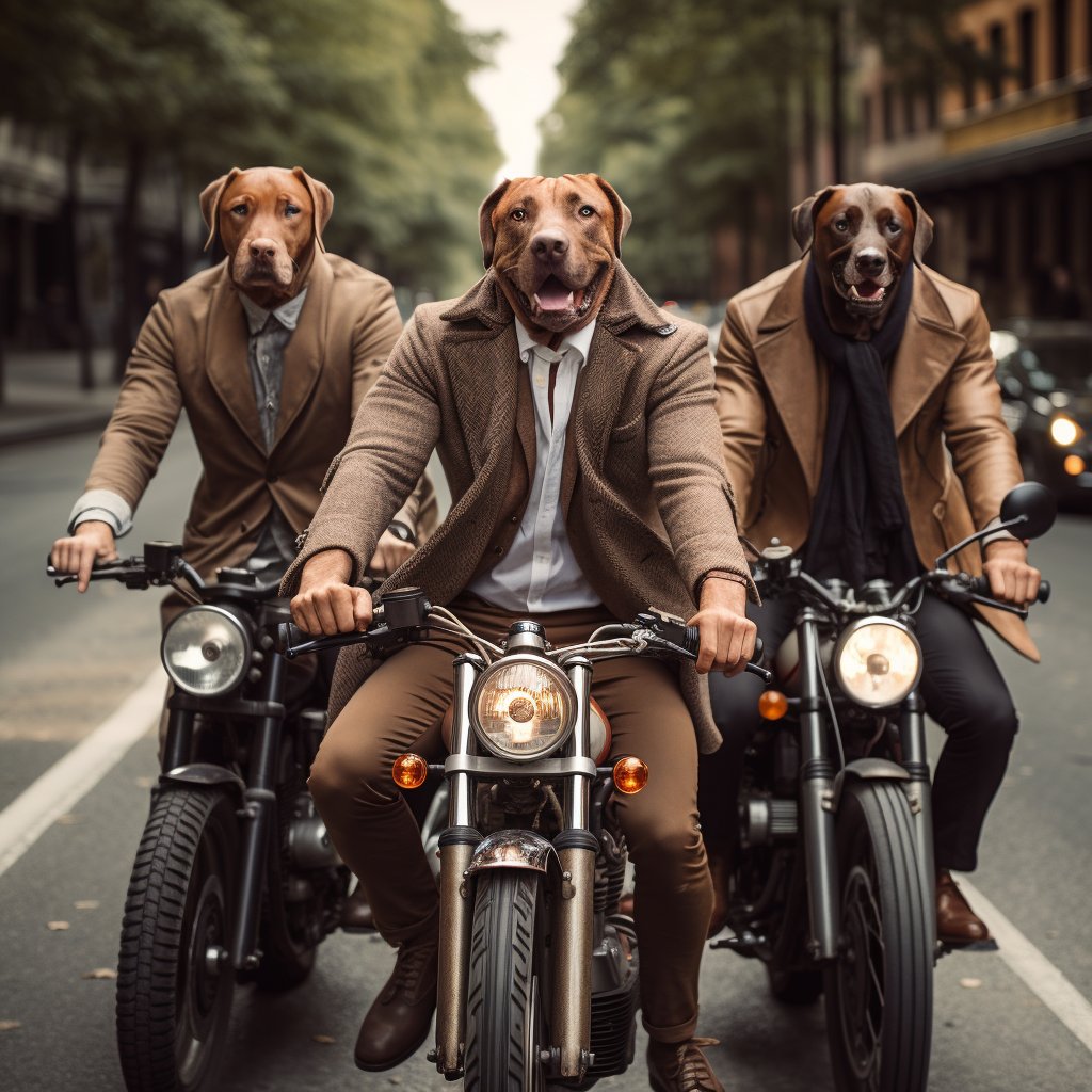 Dynamic Roar on Canvas:  Lionhearted Motorcycling Marvel