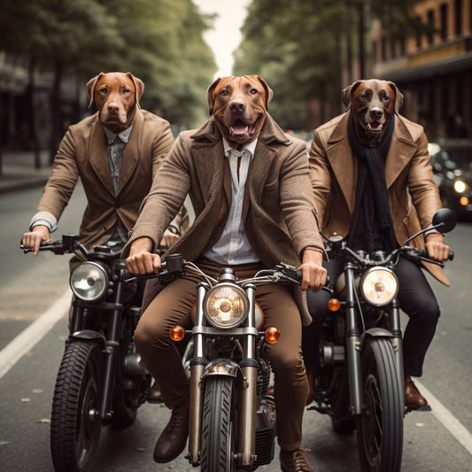 Dynamic Roar on Canvas:  Lionhearted Motorcycling Marvel