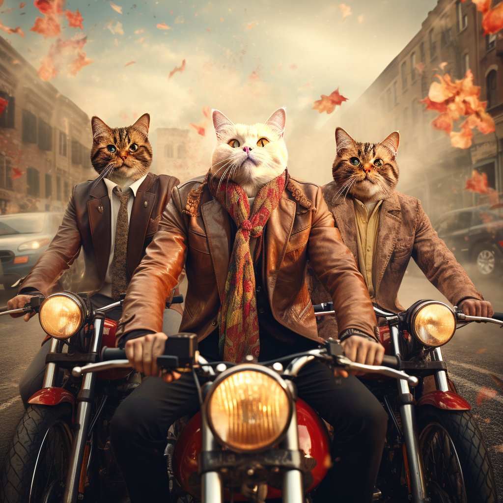 Thrilling Twists:  Family Adventure in Oil Canvas Portrait