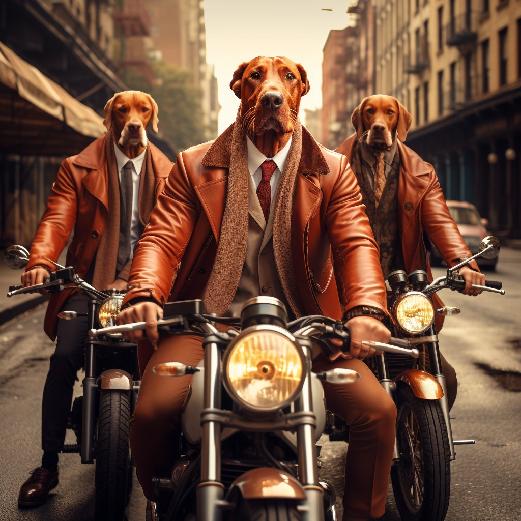 Vibrant Velocity:  Acrylic Motorcycle Portrait Extravaganza