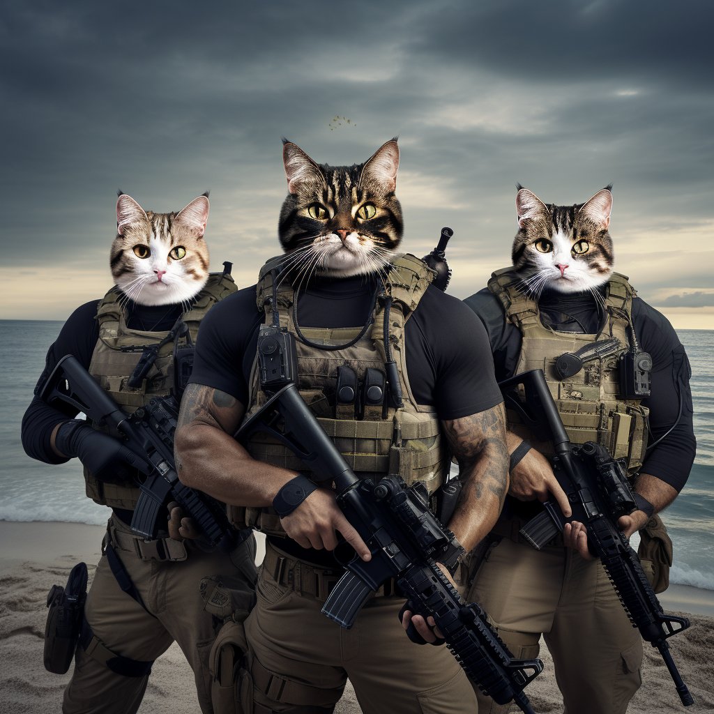 Cat's Command:  Self-Portrait in Naval Glory