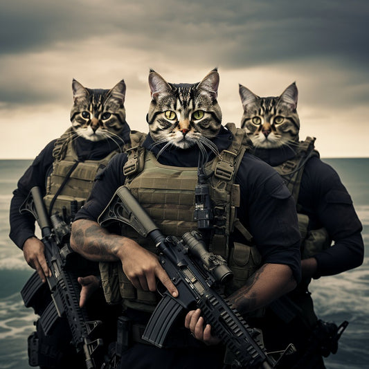 Sailor's Pride:  Naval Squad in Custom Pet Portraits