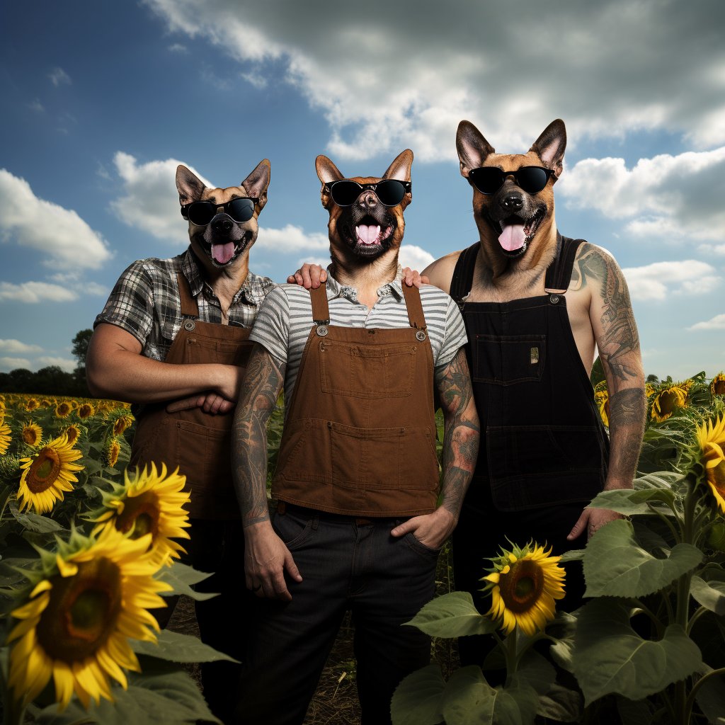 Blooming Bonds:  Sunflower Pet Portraits - Customized Paint by Number