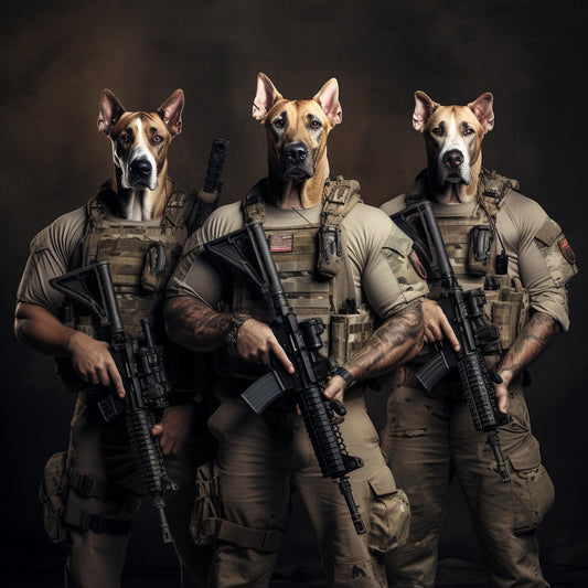 Oil Elegance:  Air Force Trio Immortalized in Pet Portraits