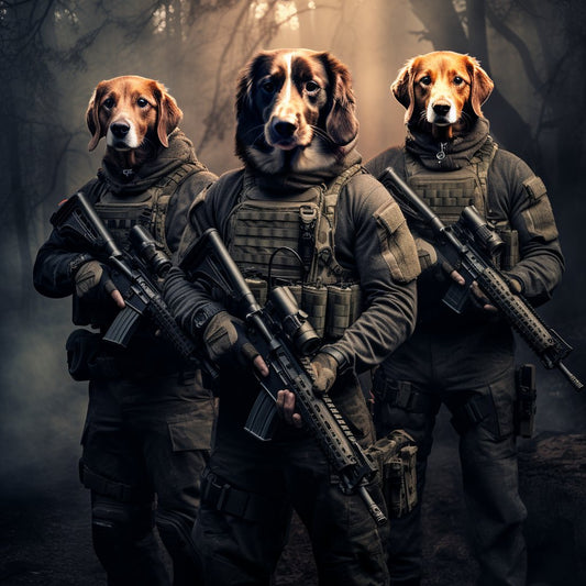 Adorable Unity:  Air Force in Cute Dog Portrait Harmony