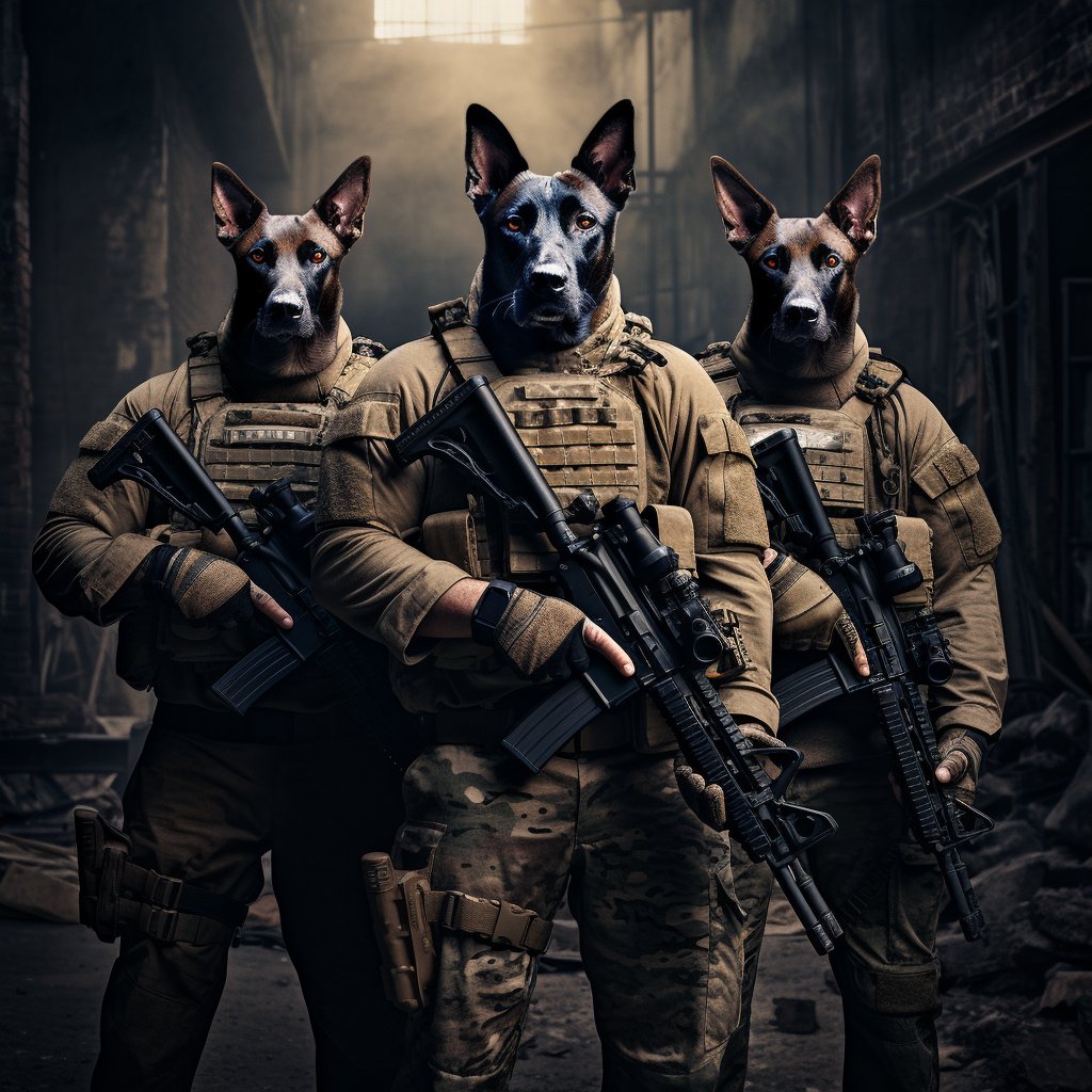 Harmony in Hues: Custom Pet Oil Painting for  Air Force Squad