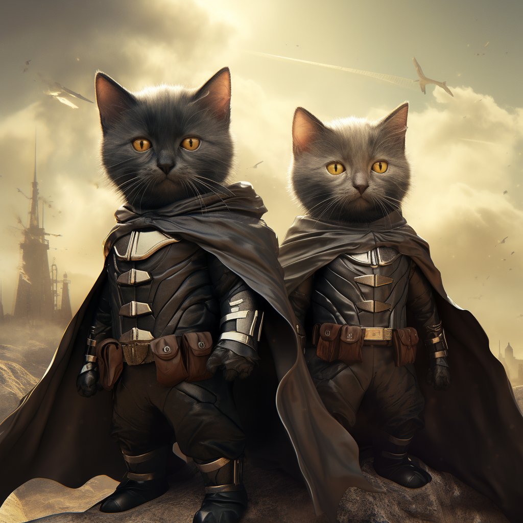 Caped Crusader Canvas: Custom Stretched Pet Portrait Print