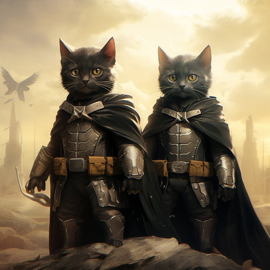 Heroic Horizons: Large Landscape Pet Portrait