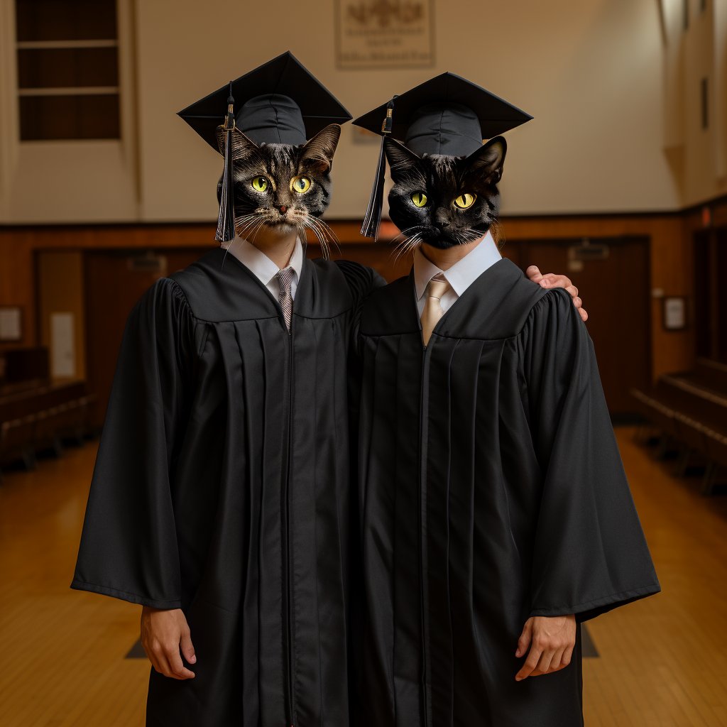 Whimsical Canvases: 's Dual Pet Portrait Gallery for Your Walls